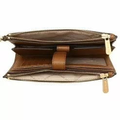 Michael Kors Jet Set Travel Double Zip Wristlet Phone Wallet In Signature Coated Canvas 35F8GTVW0B Brown -Michael Kors store online michael kors 8324 7861485 5