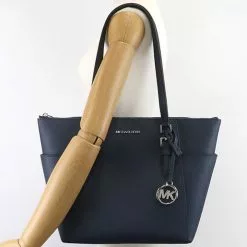 Michael Kors Charlotte Tote 35F0SCFT3L Navy With Silver Hardware -Michael Kors store online michael kors 8333 1325885 5