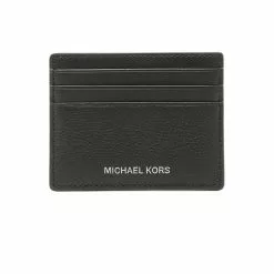 Michael Kors Cooper Pebble Leather Tall Card Case 36F9LC0D2L Black