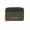 Michael Kors Jet Set Travel MD Zip Around Card Case Brown Black 35H9GTVZ2B