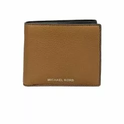 Michael Kors Cooper Pebbled Leather Billfold Wallet With Passcase 36F9LC0F2L Luggage