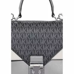 Michael Kors Sloan King Leather Medium Satchel - Grey 30F8SSLS2V-864 -Michael Kors store online michael kors 8741 0924245 4