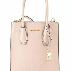 Michael Kors Mercer Medium Pebbled Leather Crossbody Bag - Soft Pink 30F8GM9M2T-187
