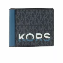 Michael Kors Cooper Mk Logo Billfold Wallet Blue 36H1LCOF1O