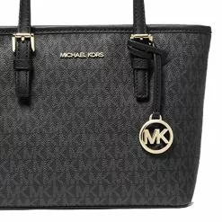 Michael Kors Jet Set Travel Extra Small Convertible Tote In Signature Canvas Black 35T9GTVT0B -Michael Kors store online michael kors 8835 7723126 4