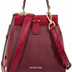 Michael Kors Gramercy Colour-Blocked Leather Satchel - Oxblood/Soft Pink 30F8GZ6S1T-921