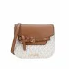 Michael Kors EMILLA Small PVC Presbyopia with leather patchwork Color Women's One Shoulder Cross-body Saddle Bag 35S2GU5C1B VANILLA -Michael Kors store online michael kors 8873 3598836 1