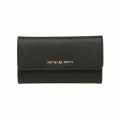 Michael Kors Jet Set Travel Large Trifold Wallet Black 35S8GTVF7L