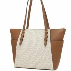 Michael Kors Charlotte Tote In Signature Canvas Vanilla 35T0GCFT3B -Michael Kors store online michael kors 8886 9677026 5