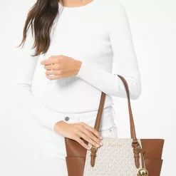 Michael Kors Charlotte Tote In Signature Canvas Vanilla 35T0GCFT3B -Michael Kors store online michael kors 8886 9677026 7