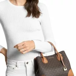 Michael Kors Mercer Gallery Small Signature Satchel Brown/Acorrn 30F1GZ5S5B -Michael Kors store online michael kors 8938 9521416 4