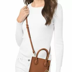Michael Kors Mercer Extra-Small Pebbled Leather Crossbody Bag Luggage 35S1GM9T0L -Michael Kors store online michael kors 9444 6704626 4