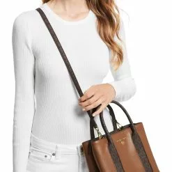 Michael Kors Austin Medium Pebbled Leather Messenger Bag Luggage 30F2GANM2L -Michael Kors store online michael kors 9508 9598826 4