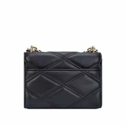 Michael Kors SERENA Small Solid Color Leather Small fragrance diamond-shaped quilted Women's One Shoulder crossbody bag 35S2GNRC1I BLACK -Michael Kors store online michael kors 9543 7298836 3